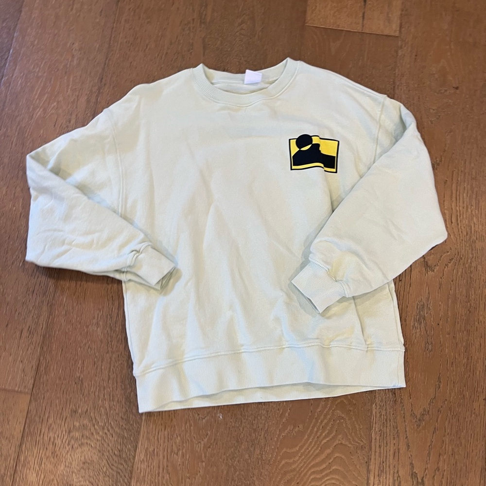 Zara Men's mint green Sweater with Logo